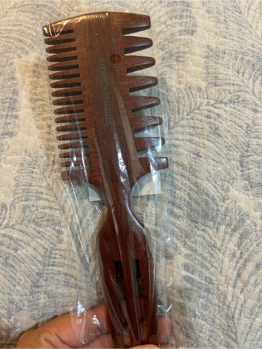 Classic Wooden Double-Head Beard & Hair Comb - Brown